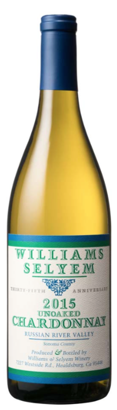 2015 WILLIAMS SELYEM "RUSSIAN RIVER VALLEY" CHARDONNAY, UNOAKED