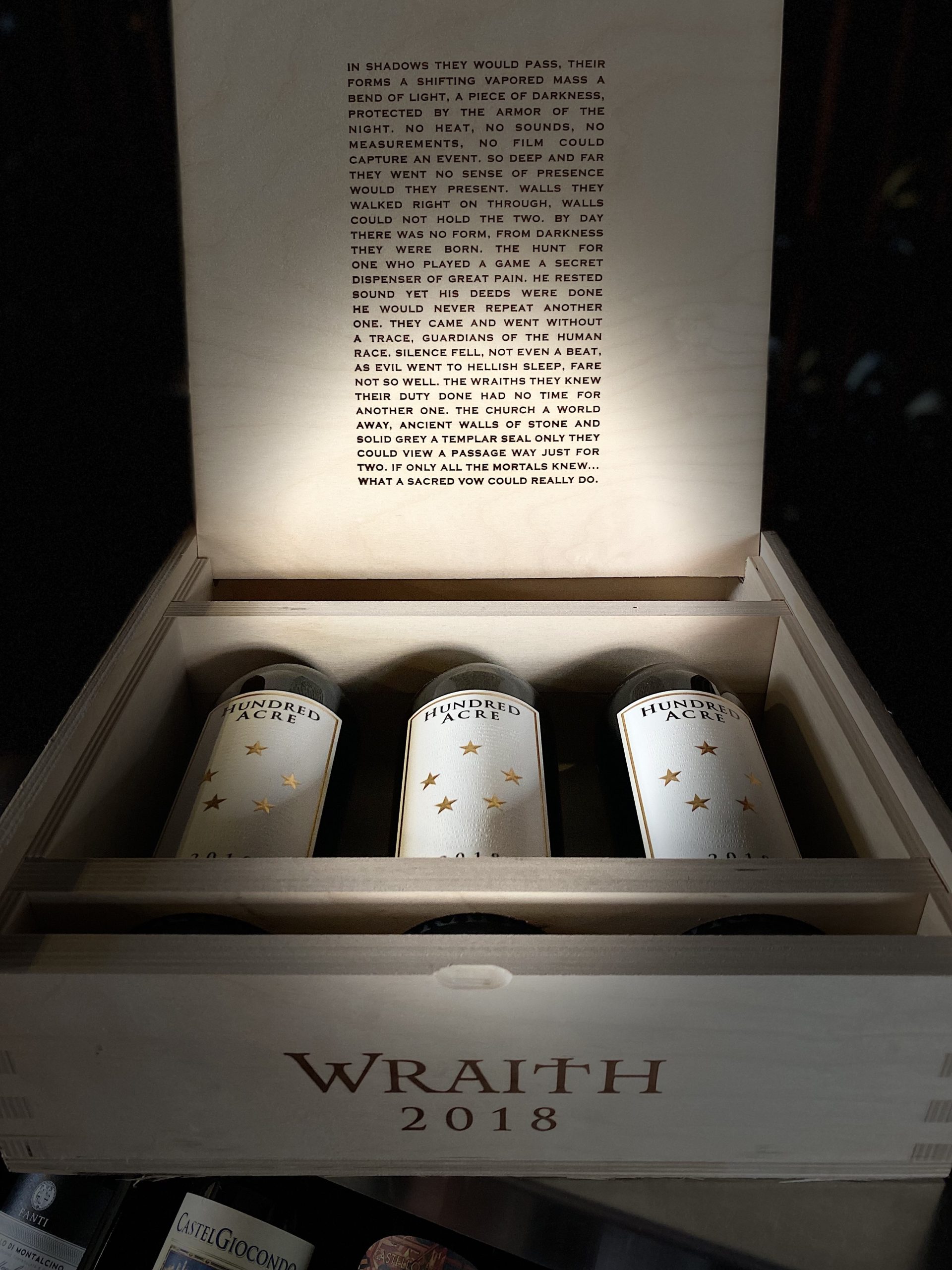 2018 HUNDRED ACRE WRAITH CABERNET SAUVIGNON (3 BOTTLE SET)