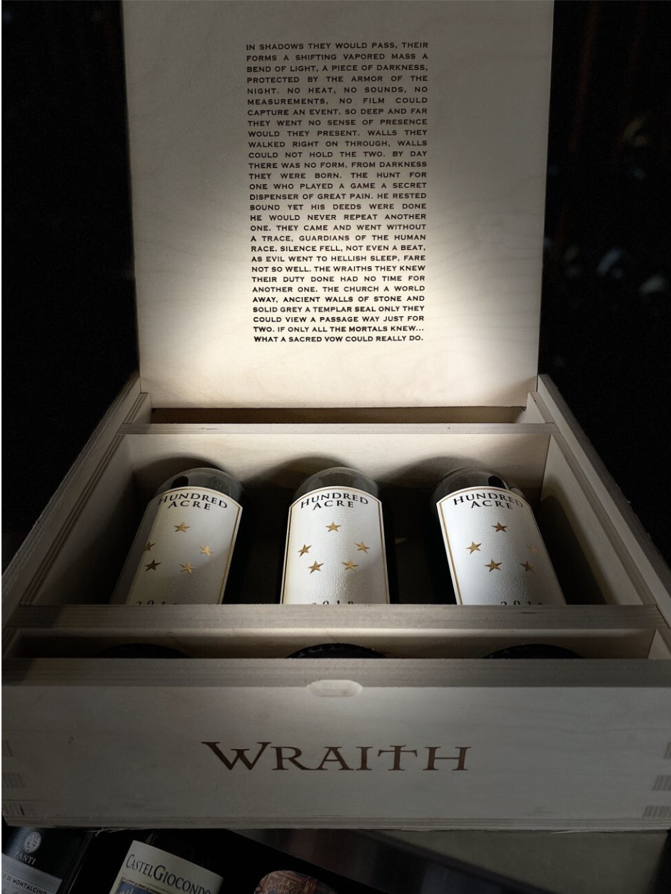 2016 HUNDRED ACRE WRAITH CABERNET SAUVIGNON (3 BOTTLE SET)