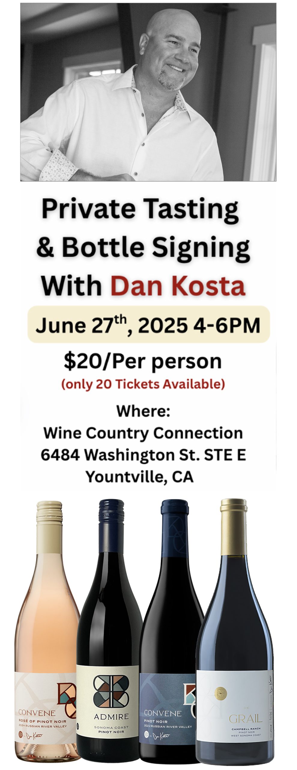 PRIVATE TASTING AND BOTTLE SIGNING WITH DAN KOSTA