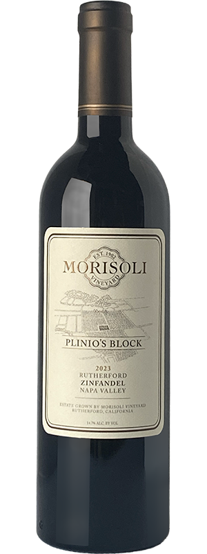 2023 MORISOLI VINEYARD PLINIO'S BLOCK RUTHERFORD ZINFANDEL