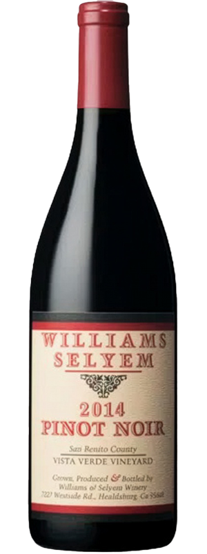 2014 WILLIAMS SELYEM VISTA VERDE VINEYARD SAN BENITO COUNTY PINOT NOIR